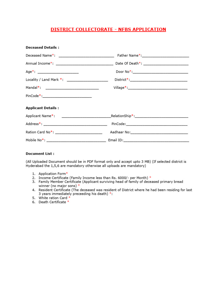 Nfbs Application 1 | PDF