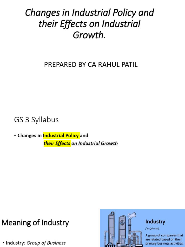 Industrial Policy and Their Effects On Industrial Growth | PDF | Fiscal ...
