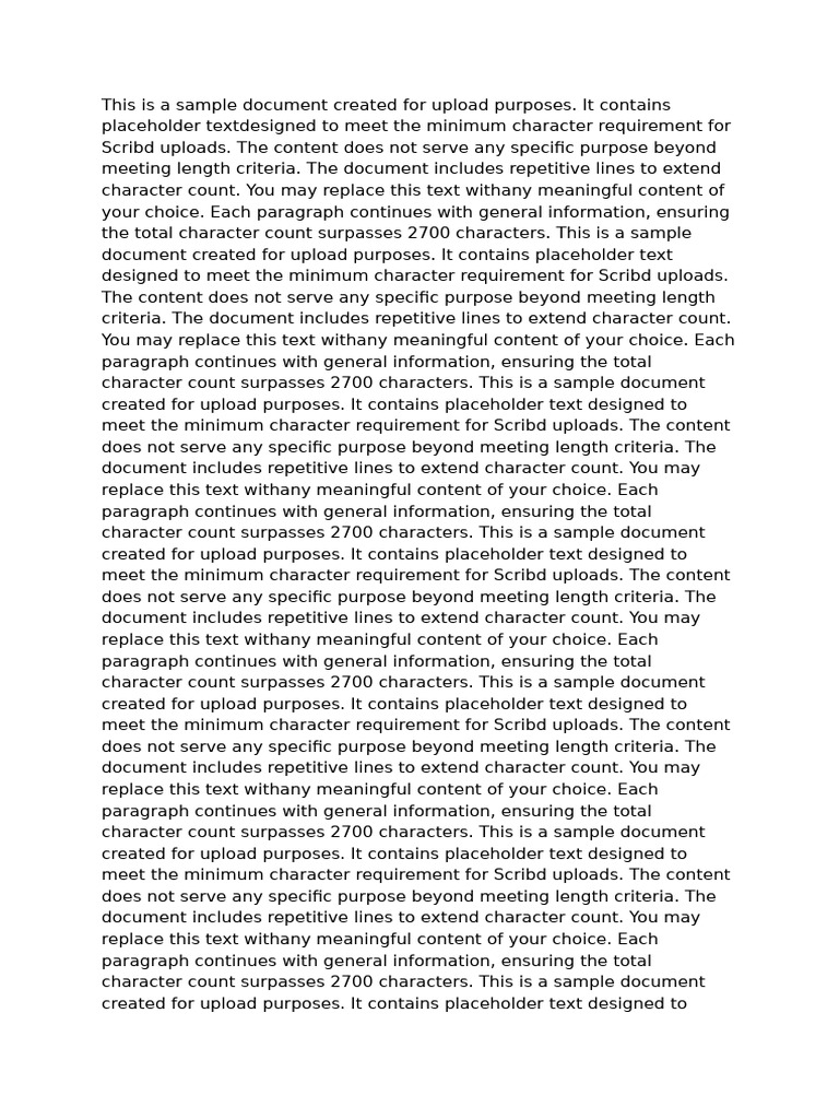 This Is A Sample Document Created For Upload Purposes | PDF | Scribd ...