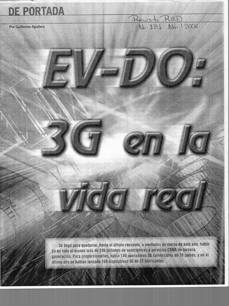 EVDO | PDF | 3 G | Telecomunicaciones móviles