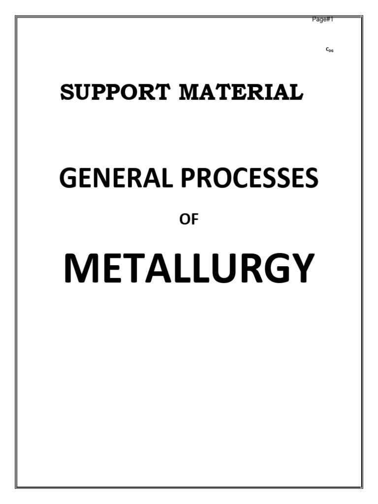 Metallurgy Notes - CDG | PDF | Ore | Materials Science