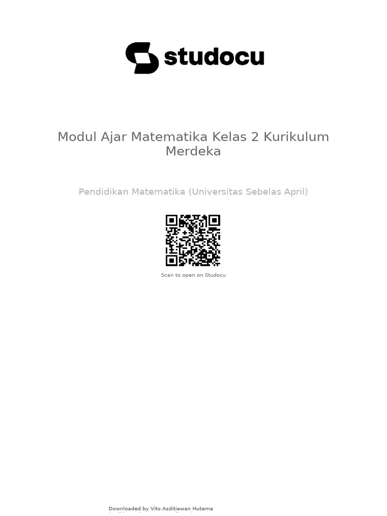 Modul Ajar Matematika Kelas 2 Kurikulum Merdeka | PDF
