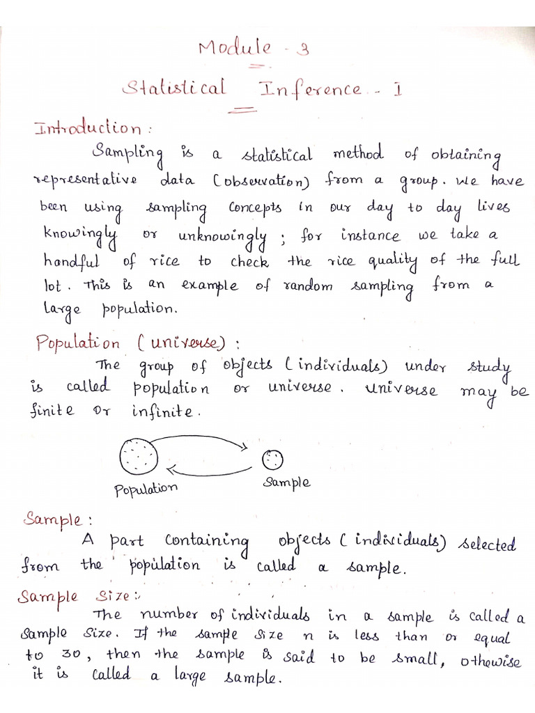 Statistical Inference 1 (Sem 3) | PDF