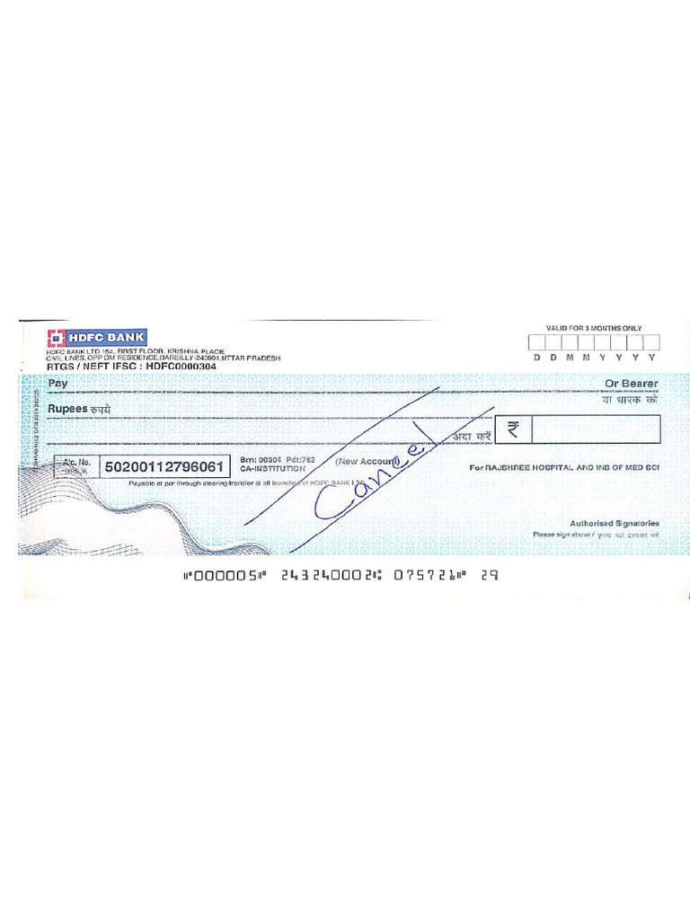 Cancel Cheque | PDF