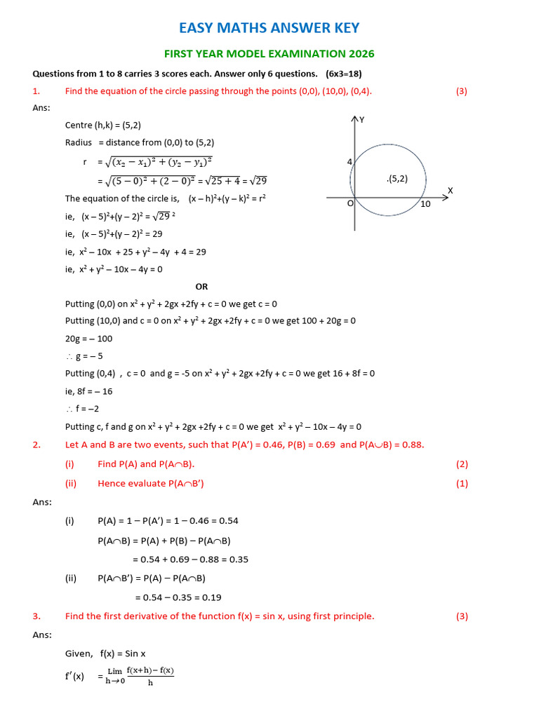 HSE I Model Exam 2026 Answers | PDF | Ellipse | Mathematics