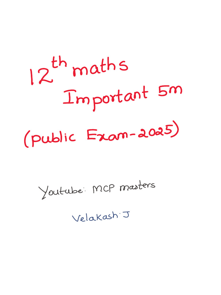 Maths 5 Marks Public 2025 | PDF