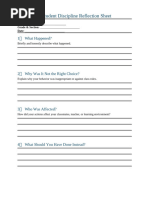 Detention Reflection Sheet Template | PDF