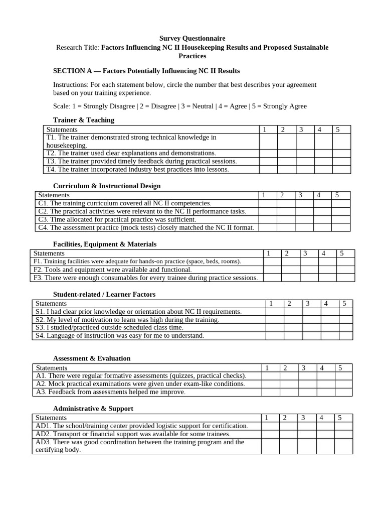 NC Princess Survey Questionnaire | PDF | Behavior Modification | Cognition