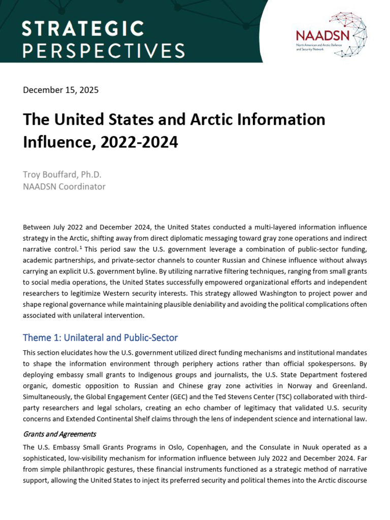 The United States and Arctic Information Influence 2022-2024 | PDF ...