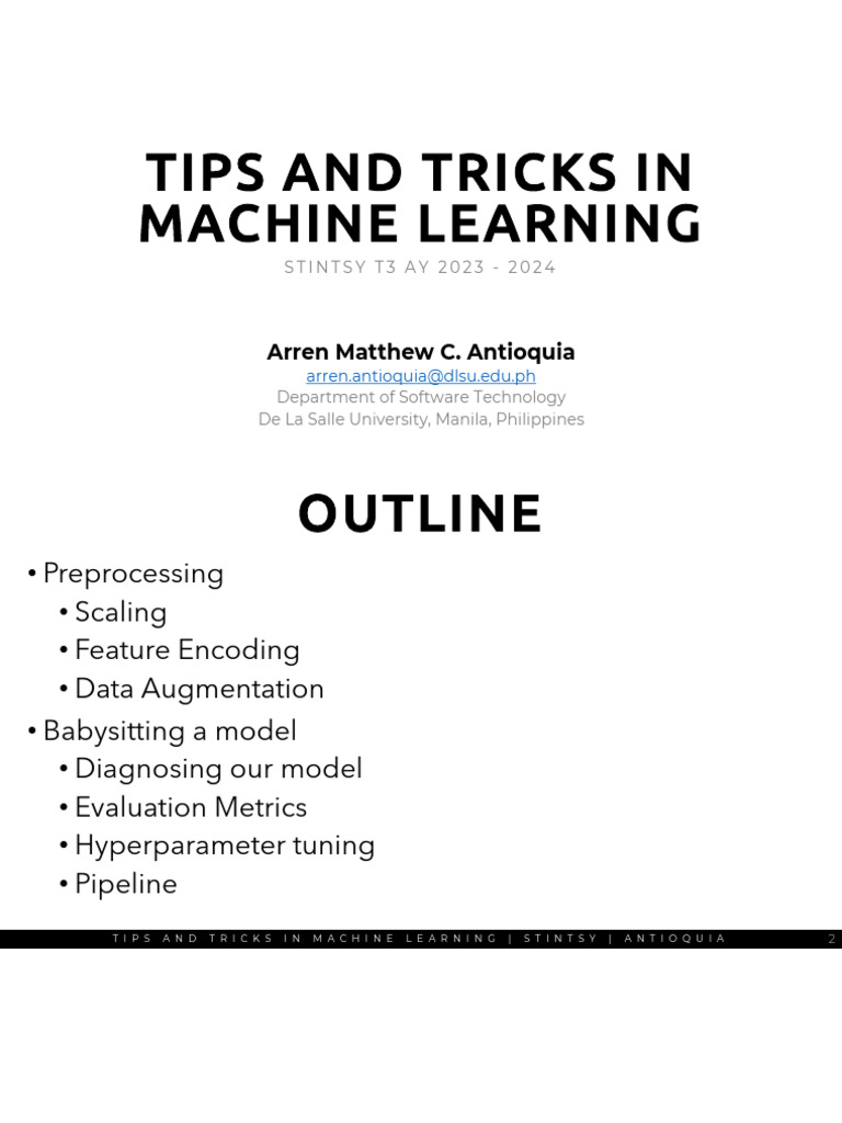 5 - Tips and Tricks in Machine Learning | PDF | Vision | Image Processing