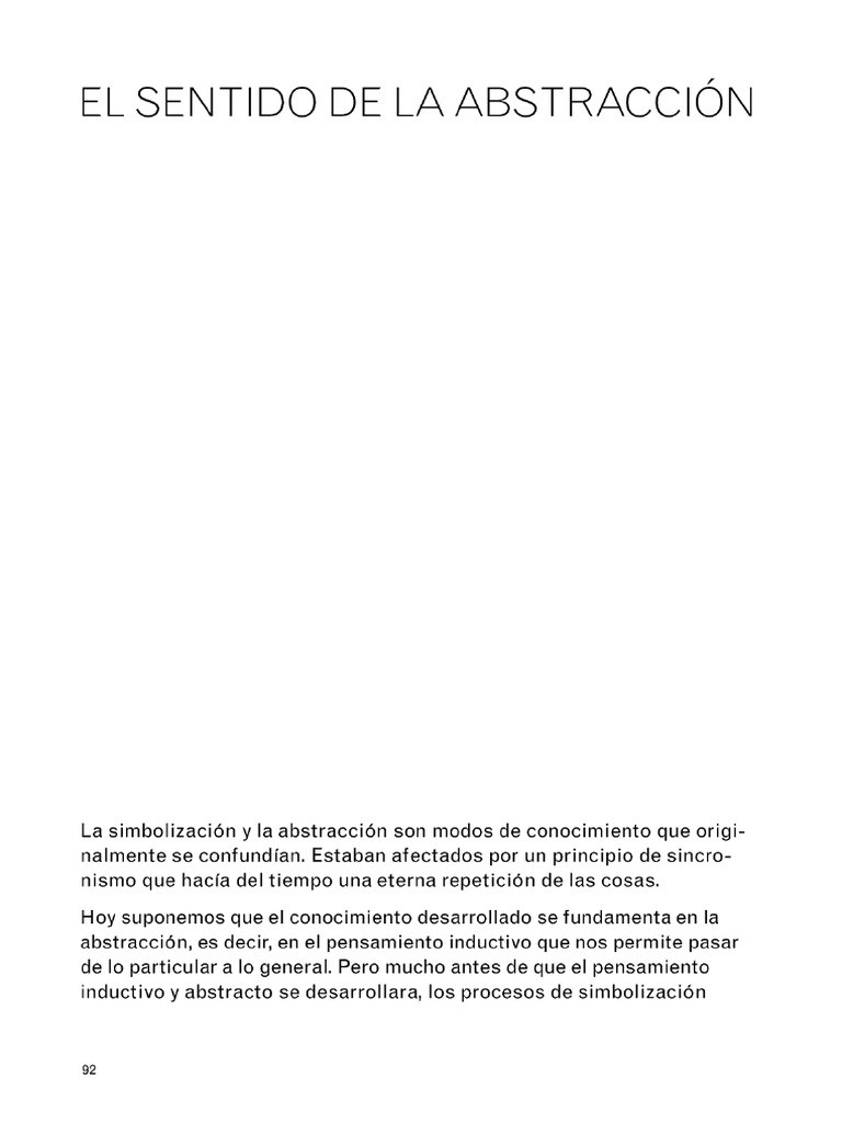 LECTURA 1. Sentido de La Abstraccion | PDF
