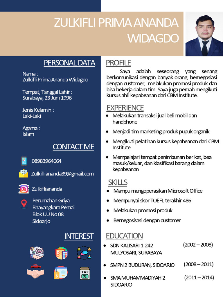 CV Zulkifli Prima Ananda | PDF