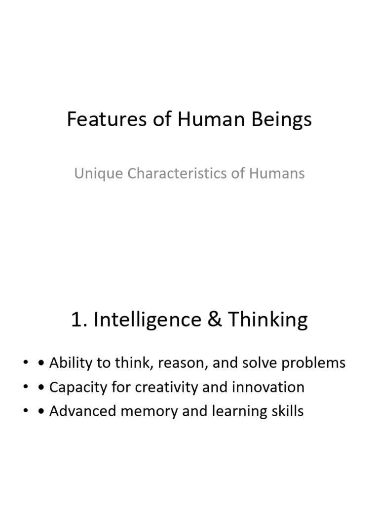 Features of Human Beings Presentation | PDF