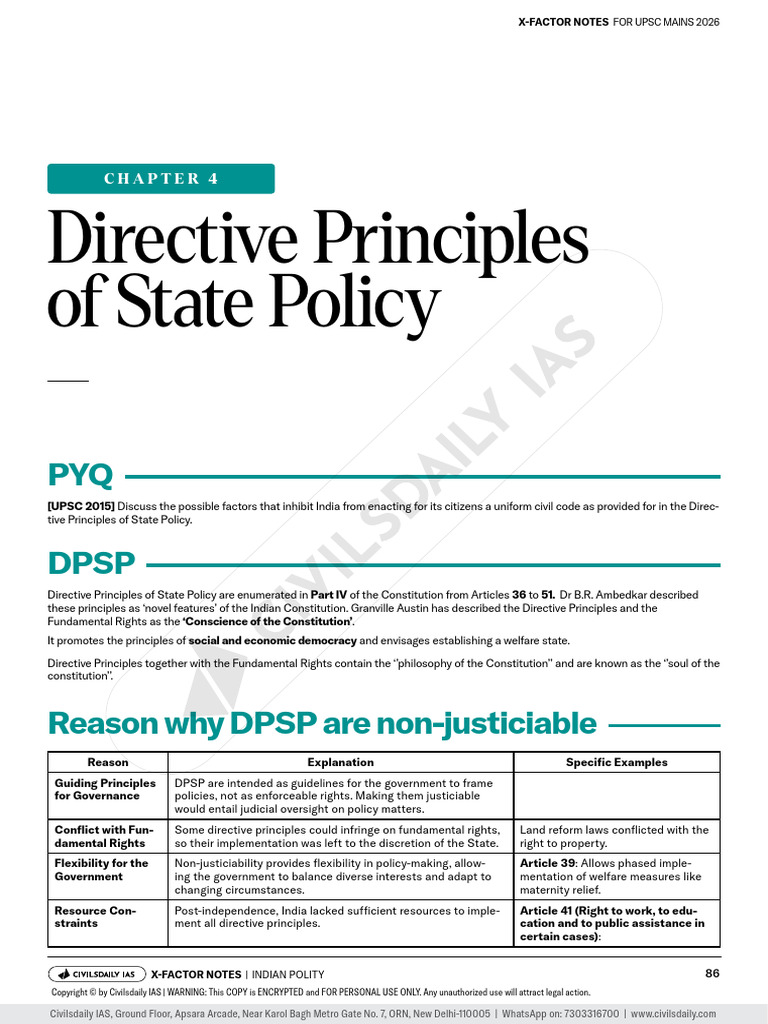DPSP and FDs Mains Notes | PDF | Justice | Crime & Violence