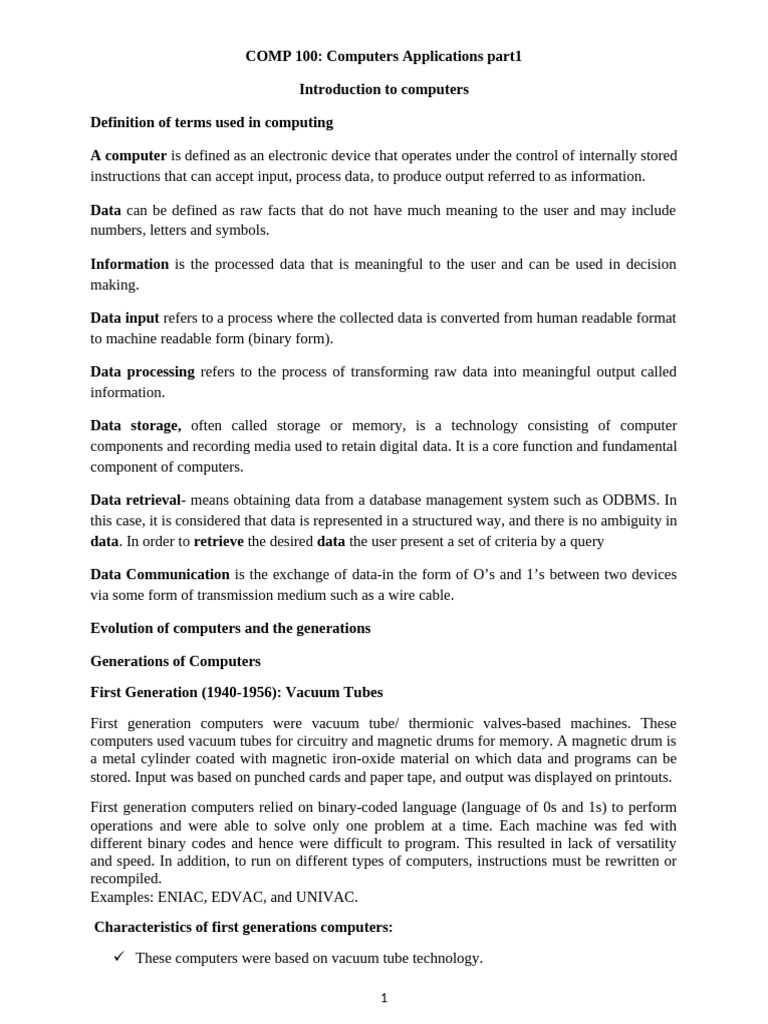 Comp 101 Computers Applications For Educ-1 | PDF | Read Only Memory ...
