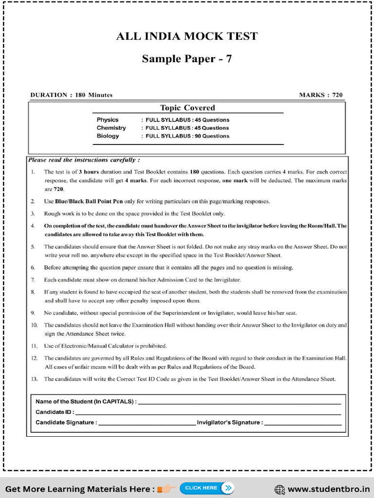 6942a7fdf296c - Sample Paper - 7 PDF | PDF