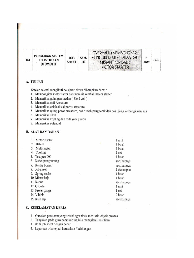 Job Sheet | PDF