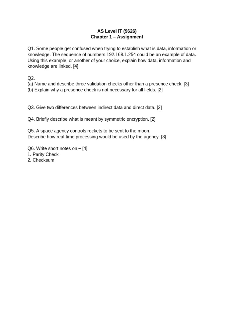 Chapter 1 - Assignment | PDF