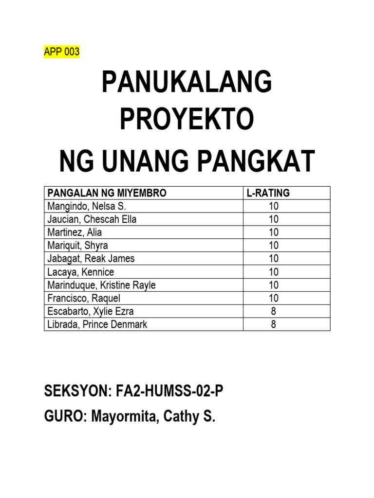 Group 03 Panukalang Proyekto App 003 | PDF