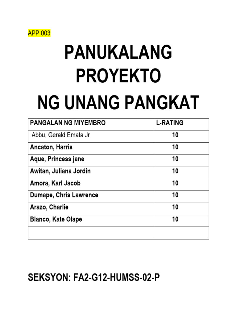 Panukalang Proyekto Template App 003 | PDF