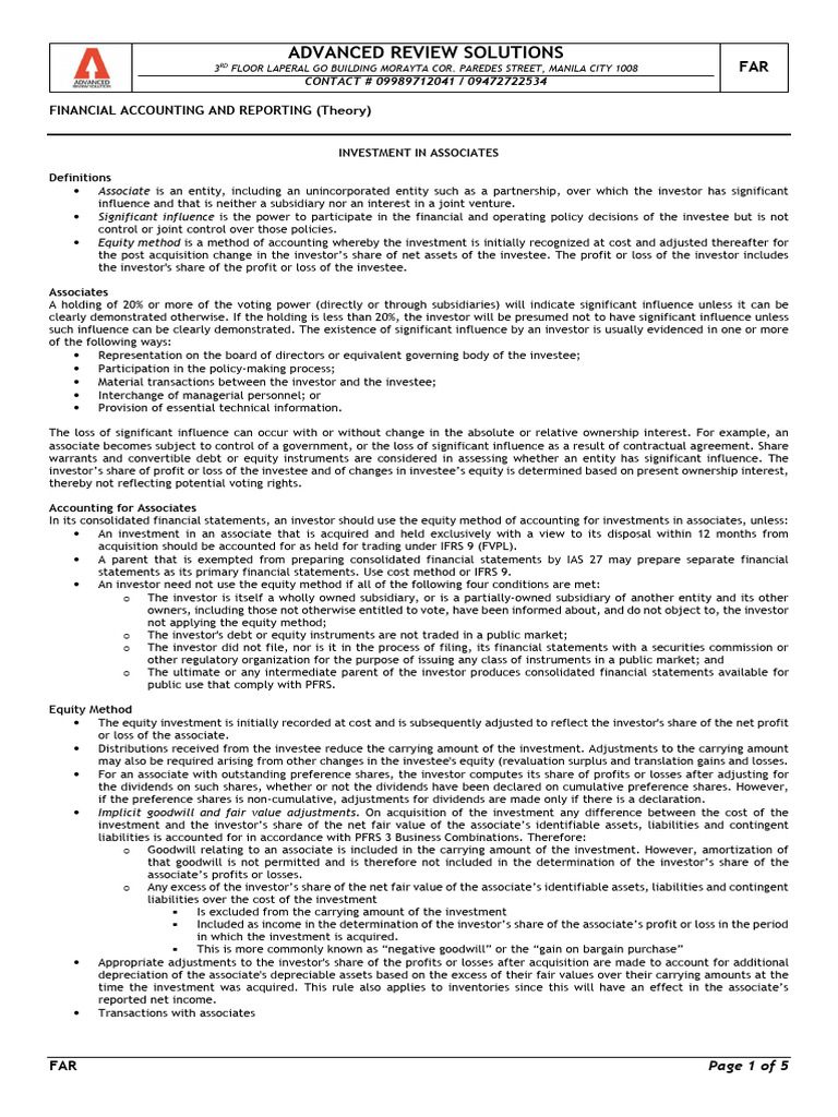 008 Investment in Associates Print | PDF | Investing | Equity (Finance)