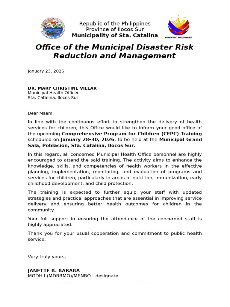 Letter To Agencies - Cepc Training | PDF | Child Protection