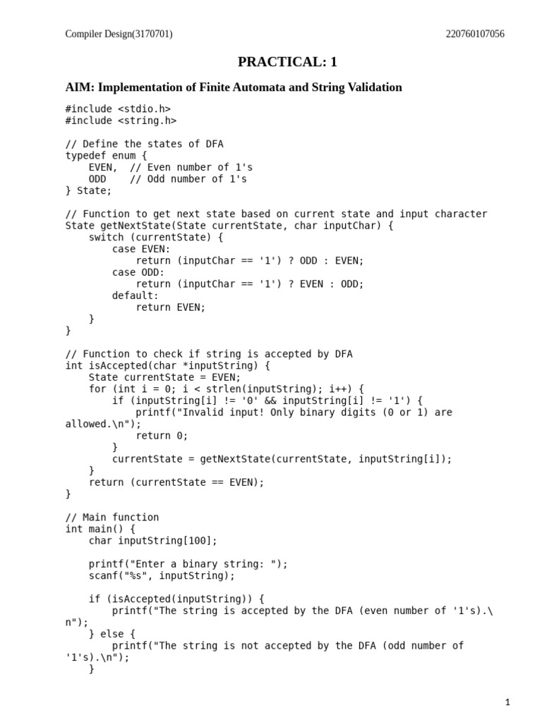 Practical CD | PDF | Parsing | Computer Programming