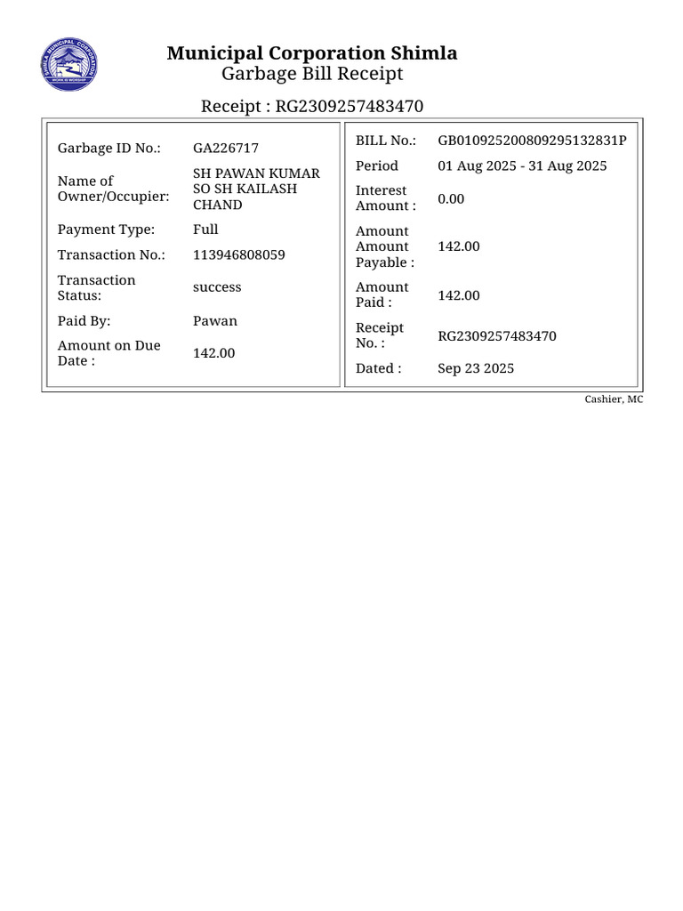 Garbage Bill | PDF