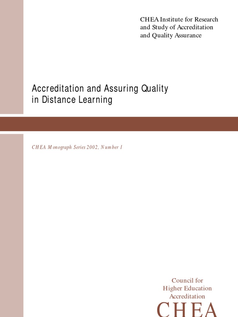 Accreditation and Assuring Quality | PDF | Distance Education | Student ...