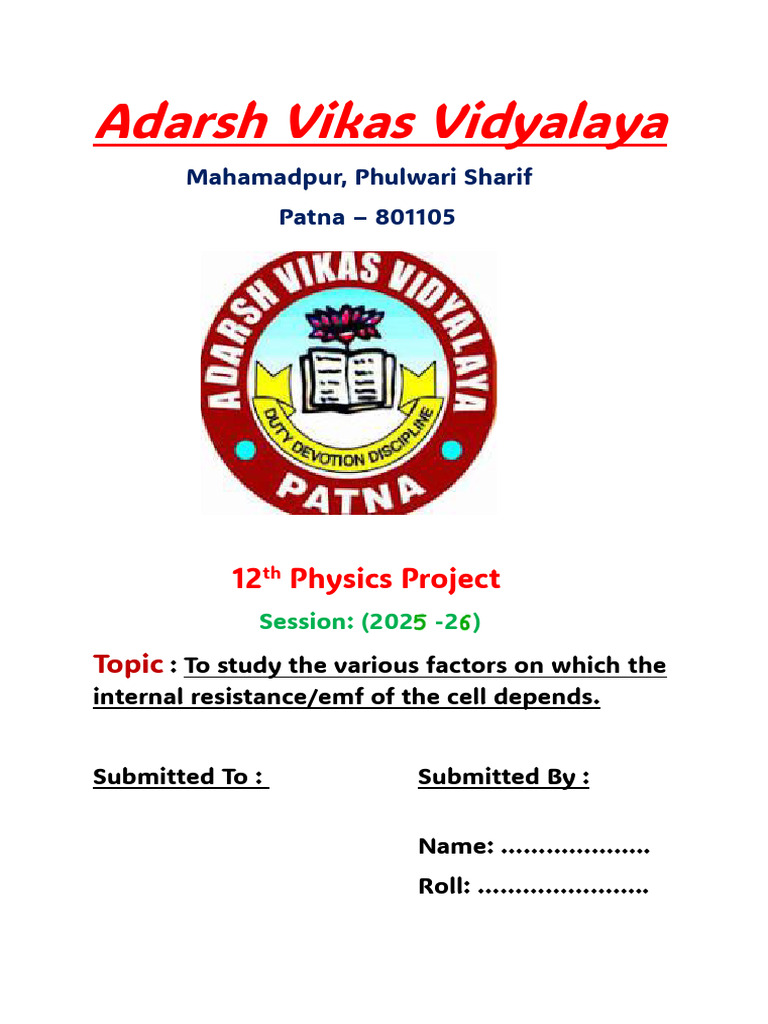 Xii Physics Project (2025-26) | PDF | Electrical Resistance And ...
