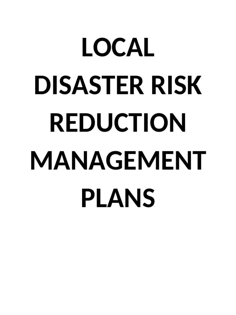 Local Disaster Risk Reduction Management Plans | PDF