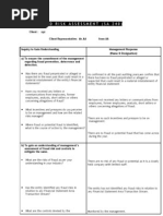 Audit Fraud Risk Assessment