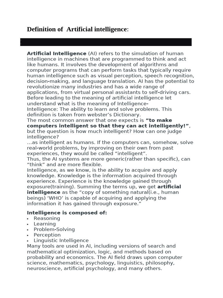 Artificial Intelligence Notes | PDF | Artificial Intelligence ...
