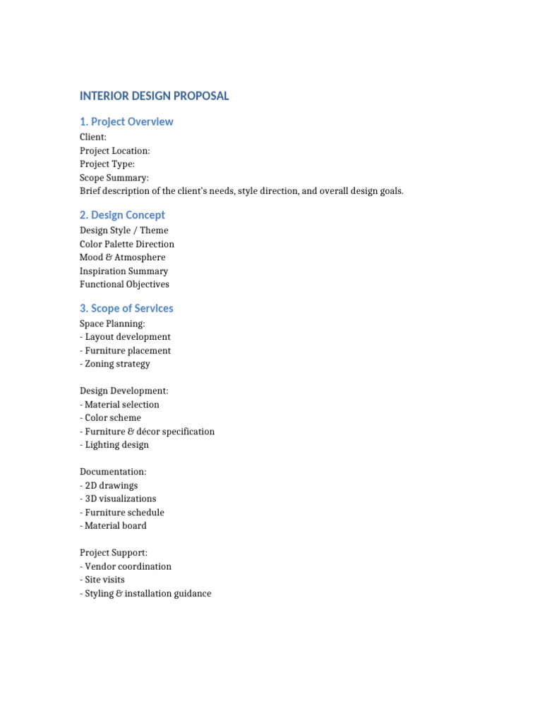 Interior Design Proposal Template | PDF