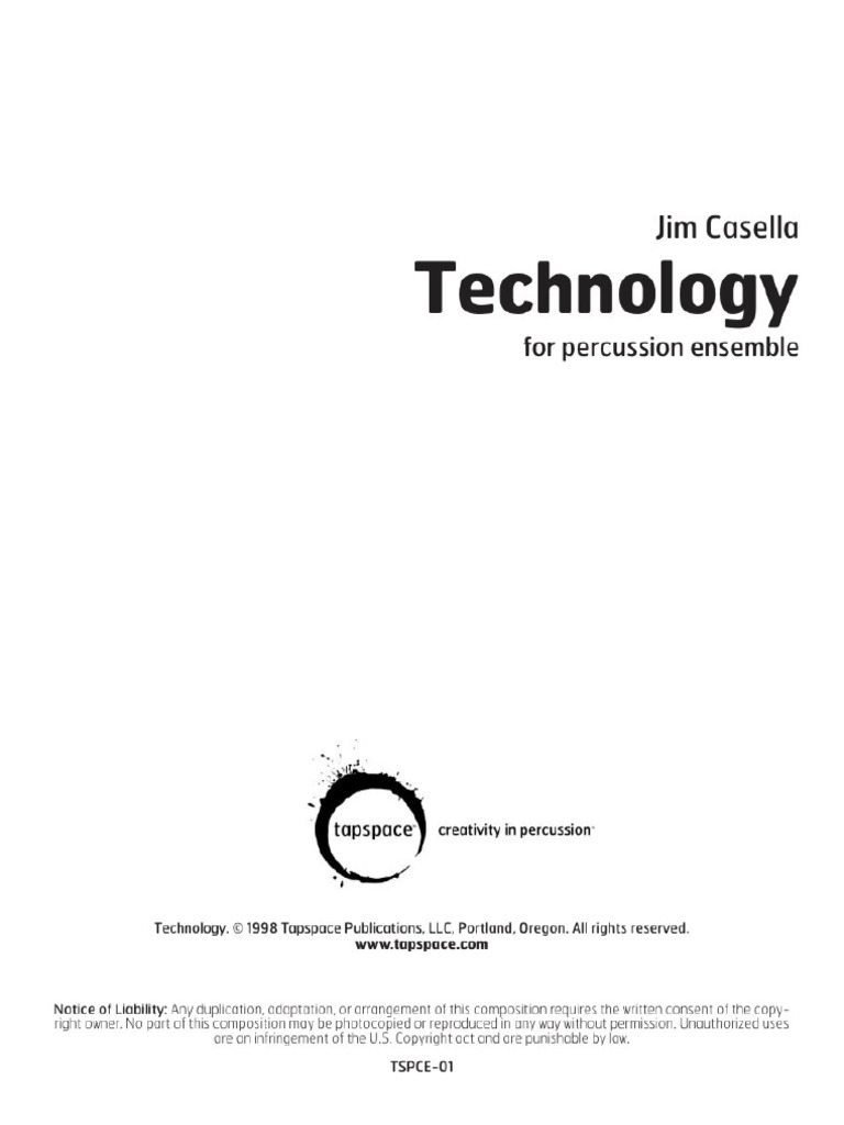 Technology by Jim Casalla Ensamble Percusion | PDF | Rhythm And Meter ...