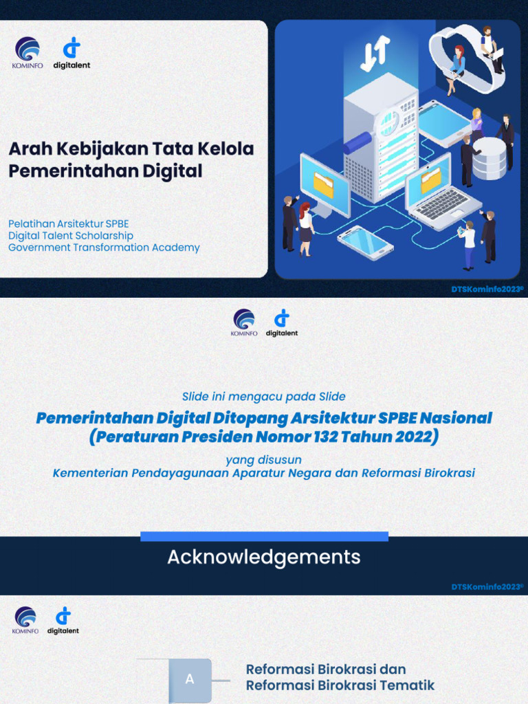 1 - Arah Kebijakan Tata Kelola Pemerintahan Digital | PDF