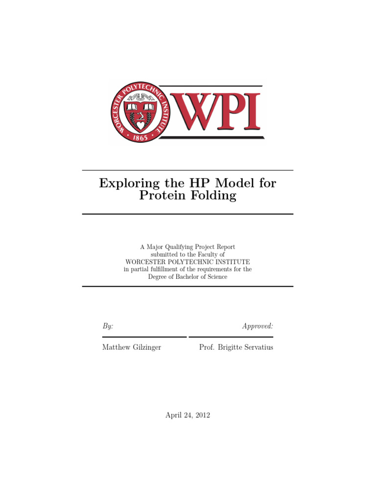 MQP Hpmodel | PDF | Proteins | Protein Folding