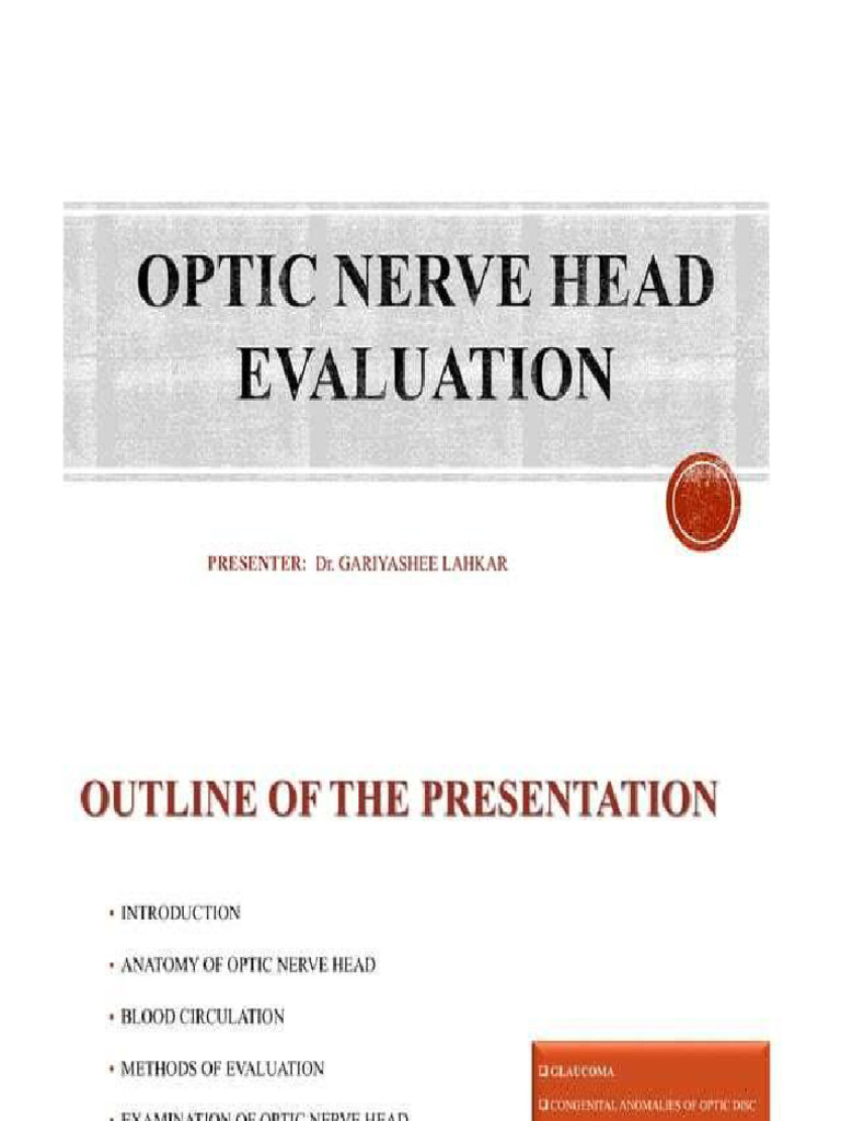 Optic Nerve Head Evaluation | PDF
