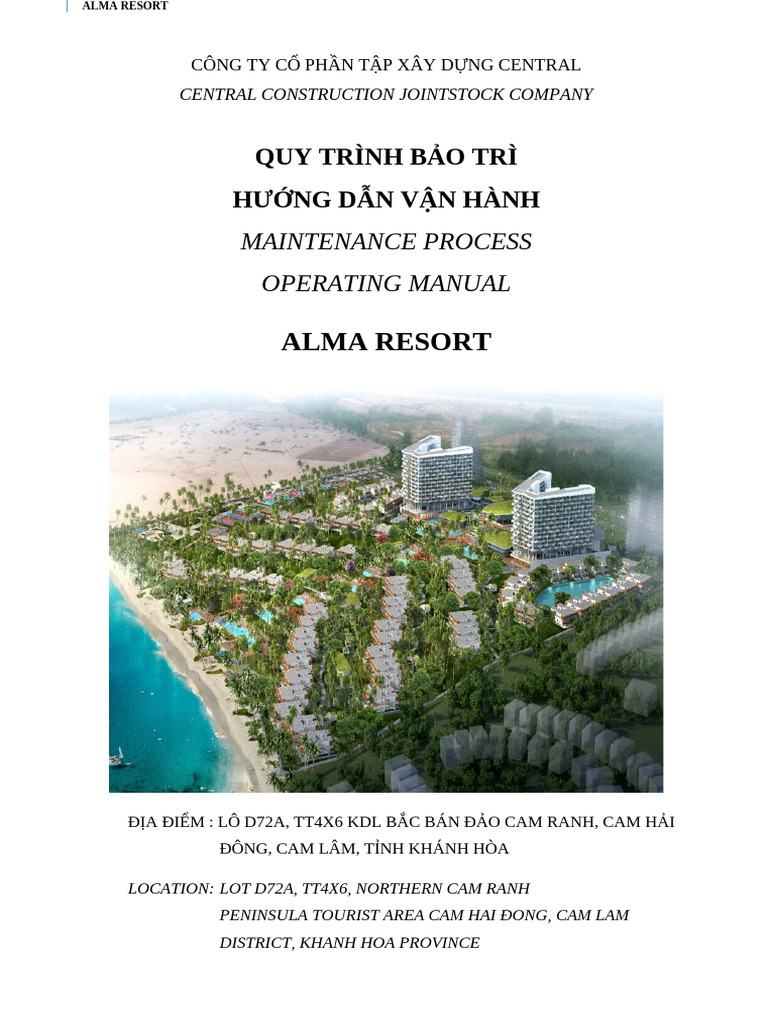 Alma Resort - CEN - Qui Trinh Bao Tri & Bao Hanh | PDF