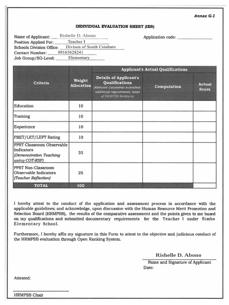 IES and Checklist - Final | PDF