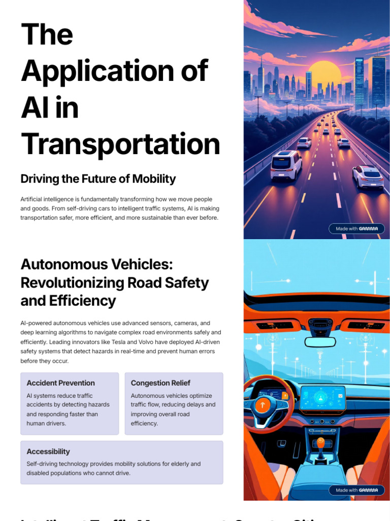 The Application of AI in Transportation | PDF | Artificial Intelligence ...