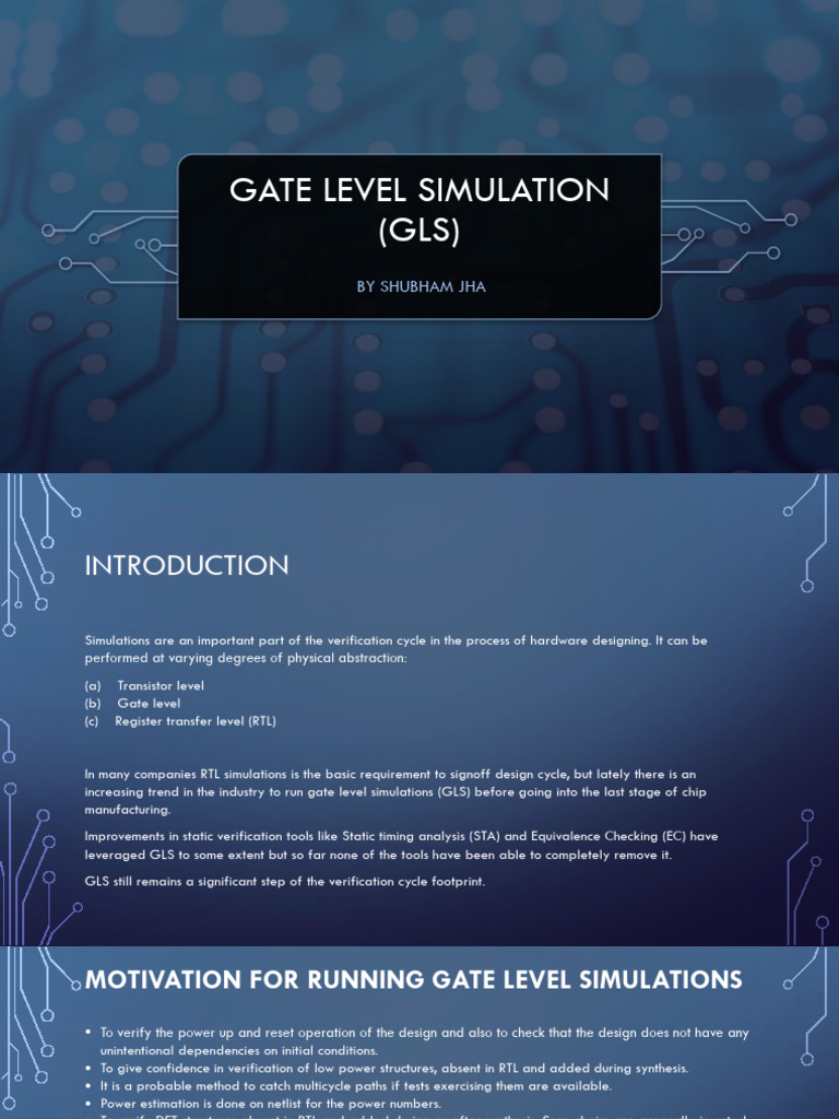 Gate Level Simulation (GLS) : by Shubham Jha | PDF | Computer ...