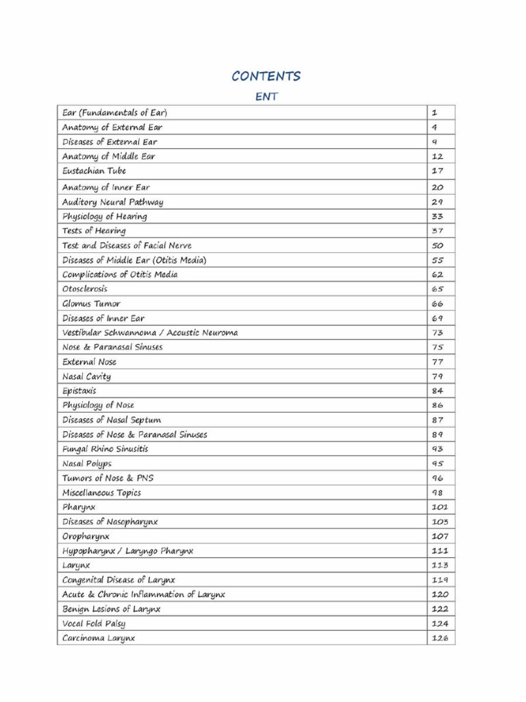 Prepladder ENT Notes | PDF