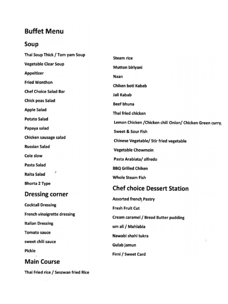 New Buffet | PDF