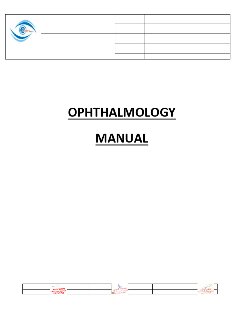 Opthal Manual | PDF | Optometry | Ophthalmology