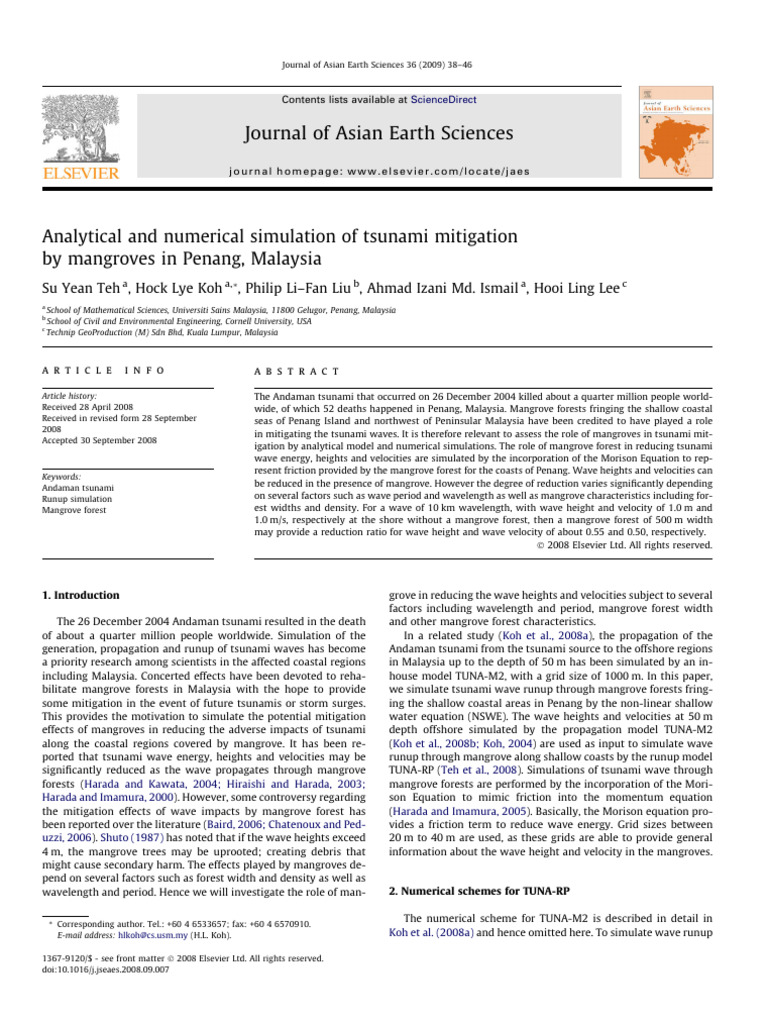 Analytical and Numerical Simulation of Tsunami Mitigation | PDF ...