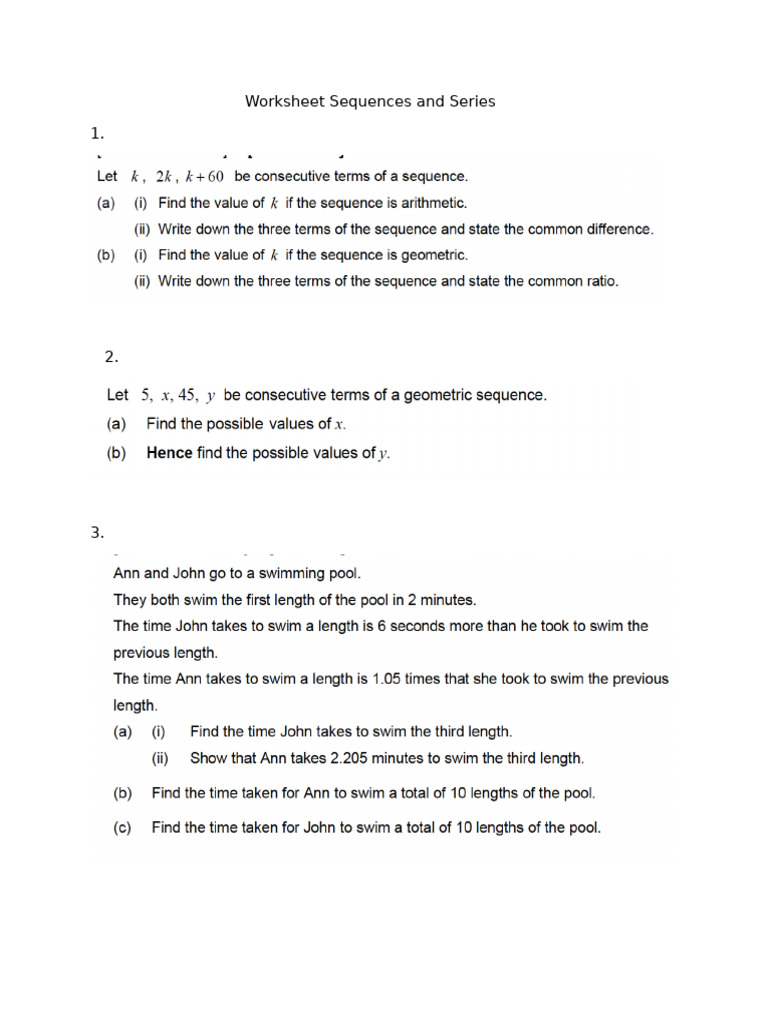 Revision 5 Sequences and Series | PDF