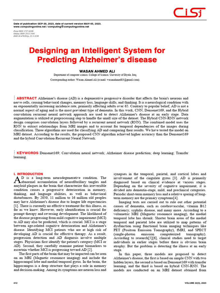 Designing Ai For Alzheimer Prediction | PDF | Deep Learning | Alzheimer ...