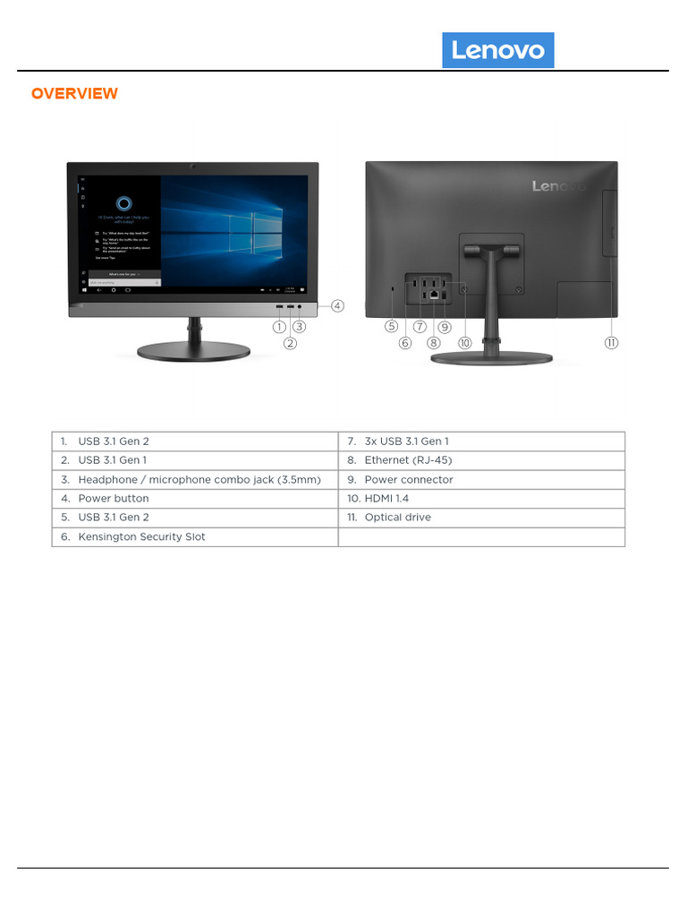 Lenovo V330-20ICB AIO | PDF | Usb | Solid State Drive