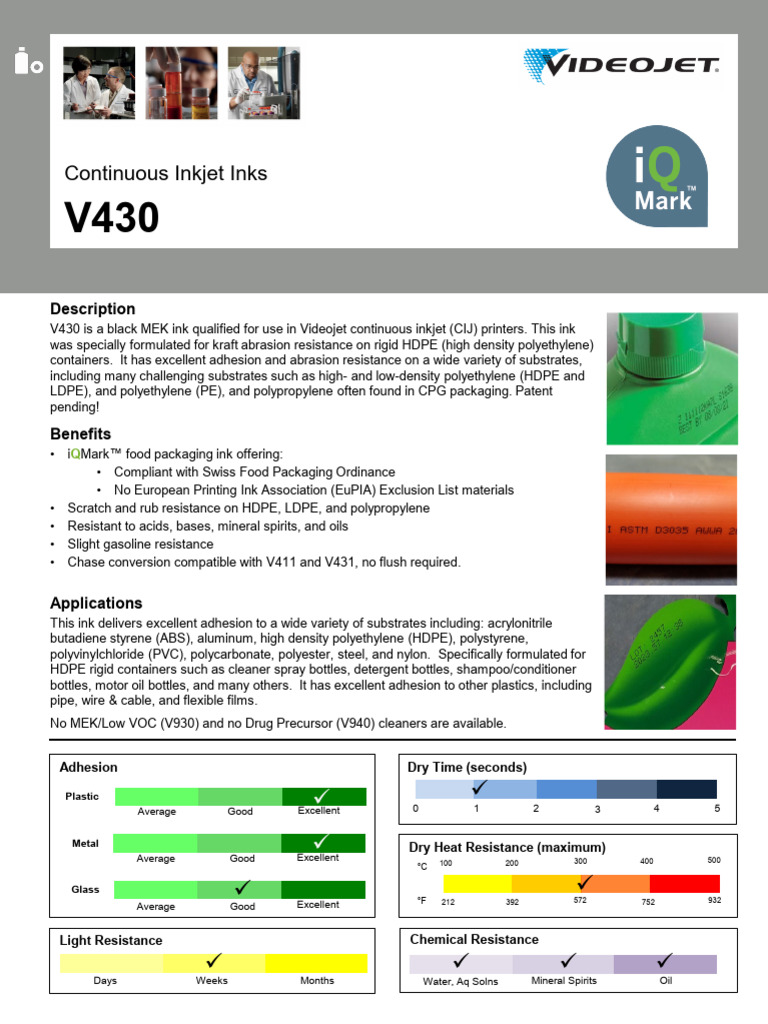 Ss Ink v430 Us | PDF | Polyethylene | Plastic